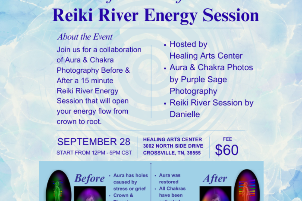 Aura Photo Before & After Reiki River Energy Session  | Sept 28 2024